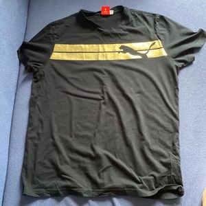 Black & Gold Puma V Neck